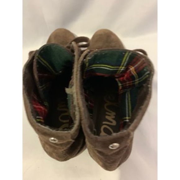 Sam Edelman Suede Brown Leather 9.5 Womens  Lace Up Boot - Picture 7 of 9